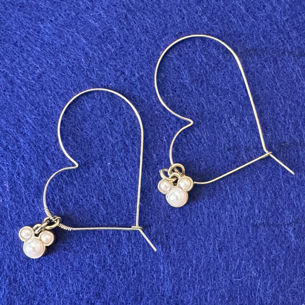 Elegant Silver Heart Earrings with Pearl Accents